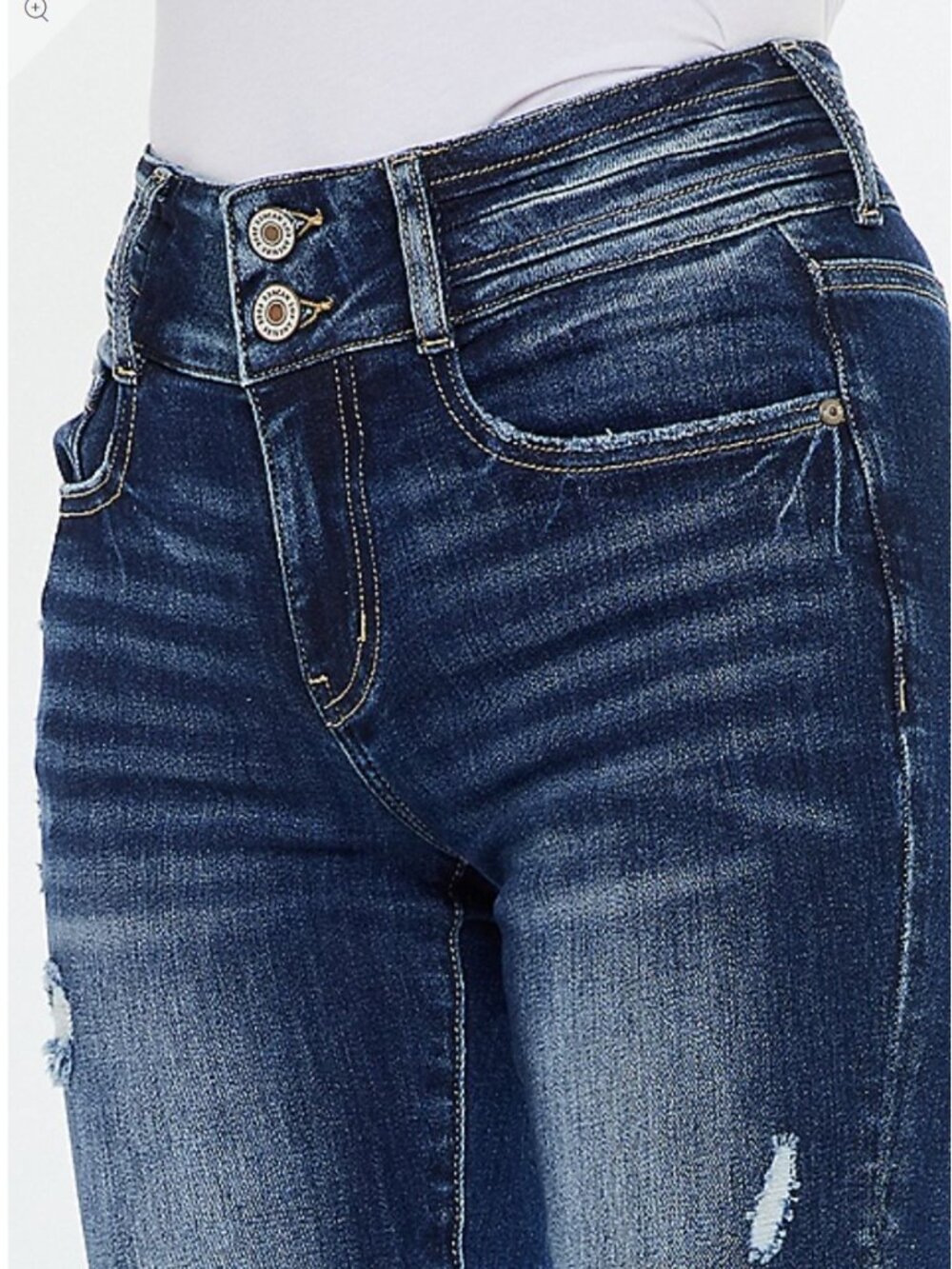 KanCan™ Curvy Mid Rise Ripped Cuffed Hem Skinny Jean - Picture 4 of 4